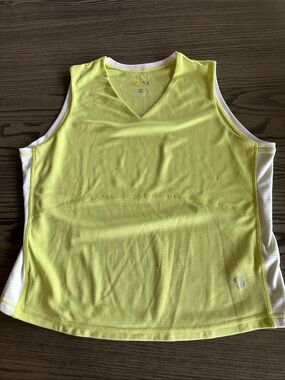 Neon Yellow Green Mesh Athletic Tank Top